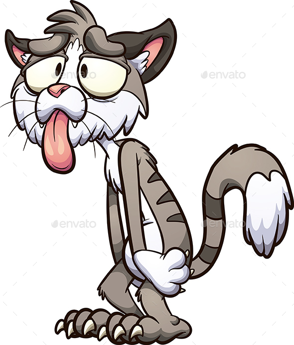 Skinny Cartoon Cat, Vectors | GraphicRiver